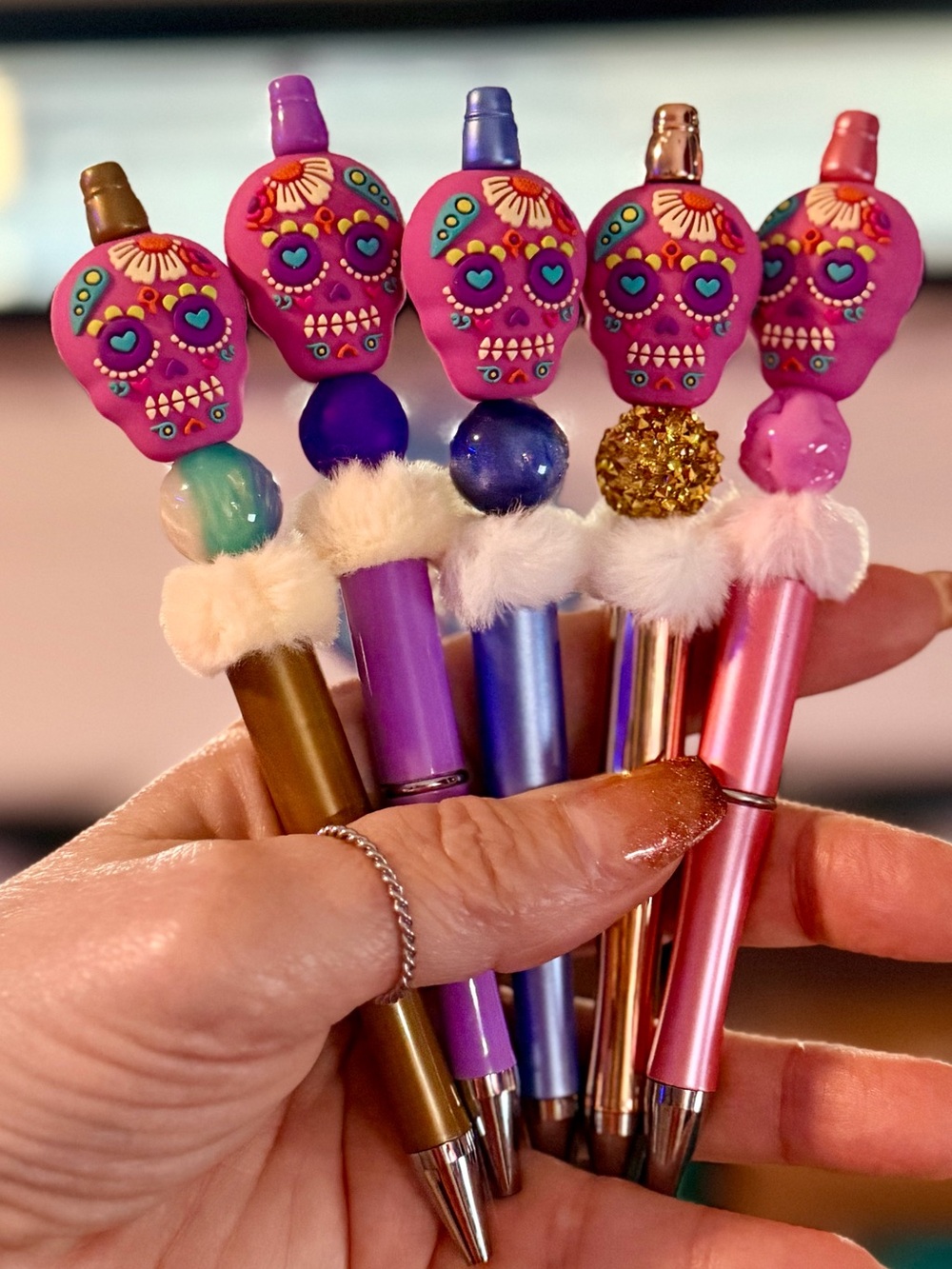 Hand crafted Sugar Skull Pen choose one all pens come neatly packed w/1 refill